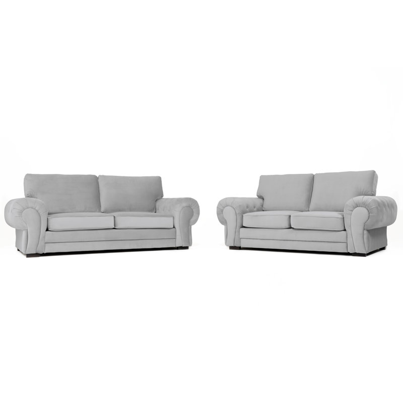 Fonda 2 - Piece Velvet Living Room Set, Silver