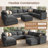 Abramson Gray U-shaped Corduroy Sectional Sofa With Adjustable Armrest And Storage-218800822