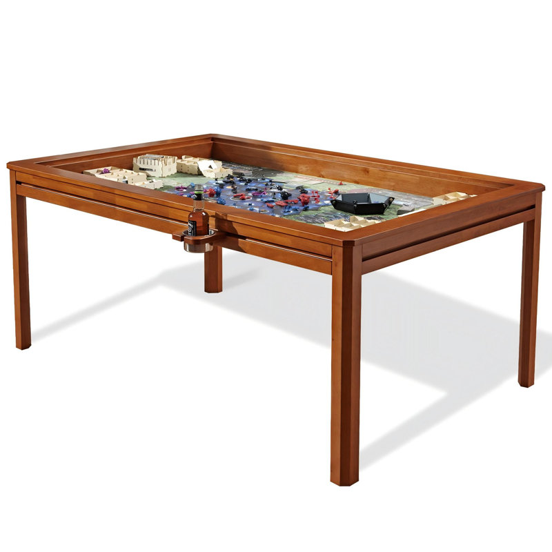 Table de jeu en bois massif avec plateau amovible pour 4 à 6 joueurs, Cherry
