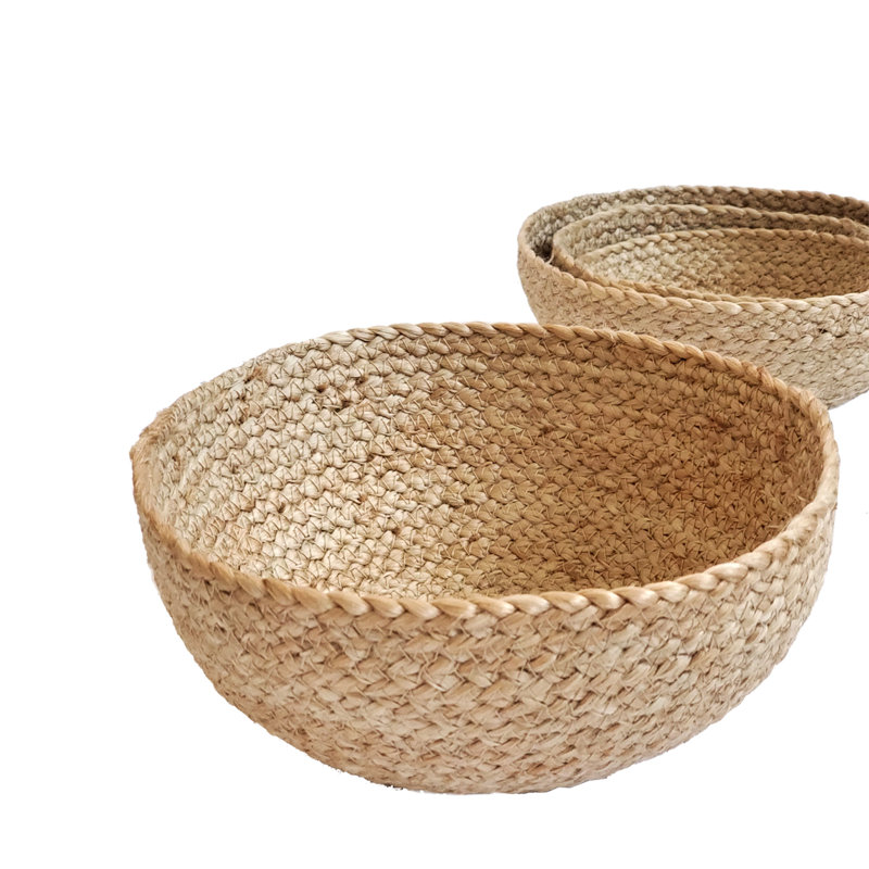Ensemble de 4 paniers en jute 4 pièces, Brun