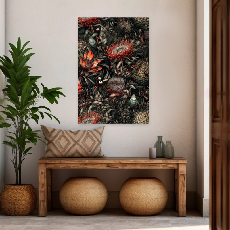 Vibrant Exotic Blooms Vibrant Abstract Flower Nature Wall Art, 48" H x 32" W