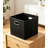 Leather Foldable Cube Storage Bins, 11X11x11 Inch, 2-Pack Fabric Storage Baskets With Cotton Handles, Collapsible Organizer For Shelves, Nursery, Closet, Bedroom, Black-603818577-603818588-603818589