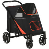 Foldable Standard Stroller Pet Stroller with Storage Smooth Ride with Shock Absorption