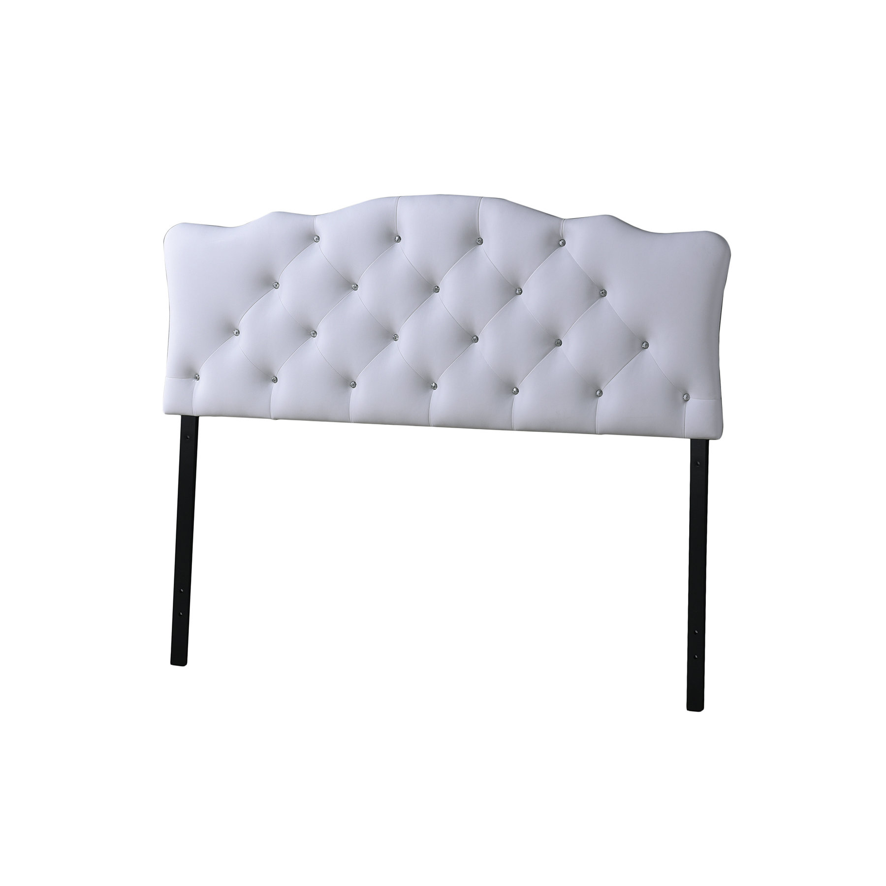 House of Hampton Whidden White Scalloped Queen Upholstered Panel