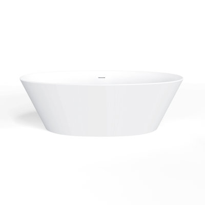 66.9 Inch Freestanding Solid Surface Soaking Bathtub