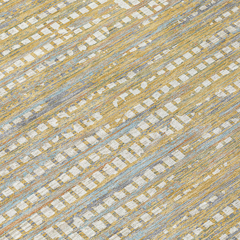 Machine Washable Indoor/Outdoor Chantille ACN2642 Abstract Rug, Ivory, 2'6" x 3'10"