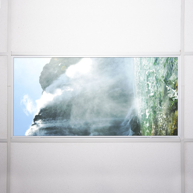 Waterfall Classroom Fluorescent Light Covers for Ceiling Lights - For 2x4 Fixture - by Octo Lights