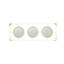 Décoration murale trois miroirs - cadre doré et blanc, miroirs convexes, design moderne, 43,5 po x 15,5 po, 7,3 lb, style contemporain, 16,11 po x 43,14 po