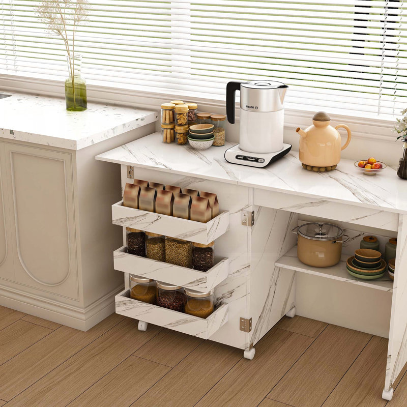 4-in-1 Folding Sewing Table with Lockable Wheels