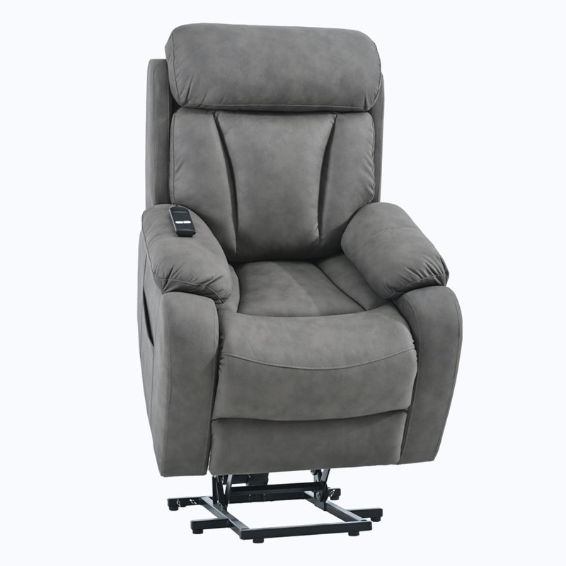 Electric Power Lift Recliner Chair, Dark Gray Velvet
