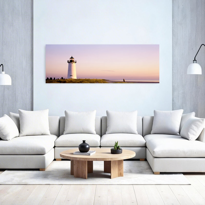 Edgardown, phare, vignoble Marthas, Massachusetts, États-Unis, architecture abstraite, plage, art mural, H 20 po x l 60 po
