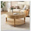 Table basse ronde avec rangement et compartiment caché, pieds de nivellement réglables