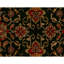 Hand Knotted Wool Area Rug in Dark Green And Ivory