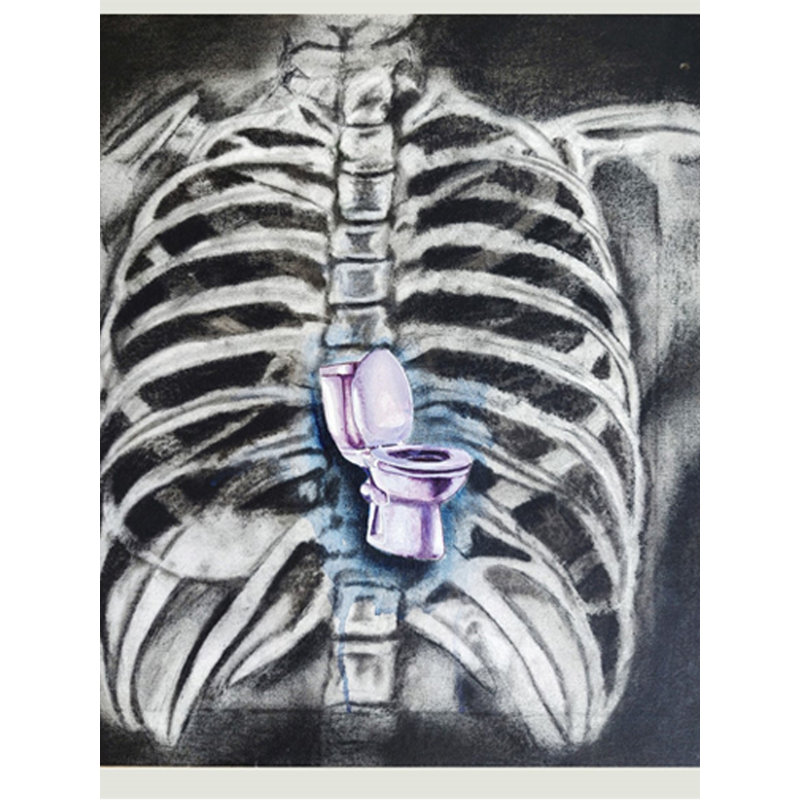 Différentes choses de l'intérieur | Gris anthracite et acrylique sur toile | Par Ramesh Talabathula