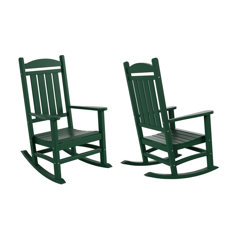 Chaise berçante d'extérieur en plastique Laguna, Vert foncé