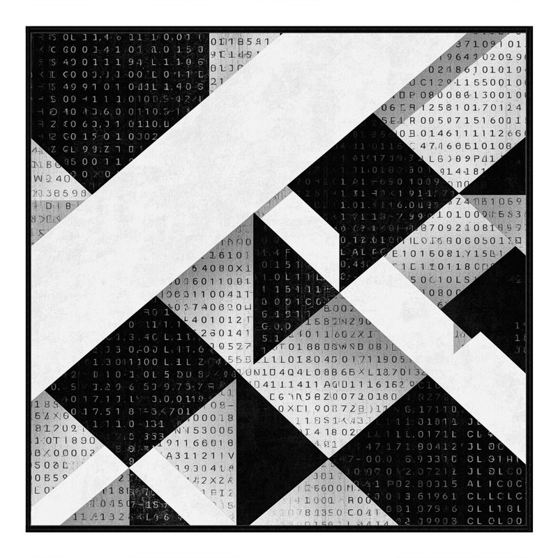 Machine Washable Bemott Modern Checkered Rug in Blue – Black Binding, 6' Square