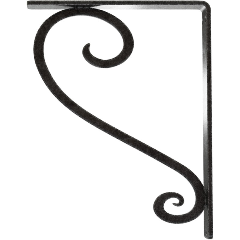 Support en fer forgé Edwards, H 10 po x l 1,5 po x P 7,5 po, Étain antique