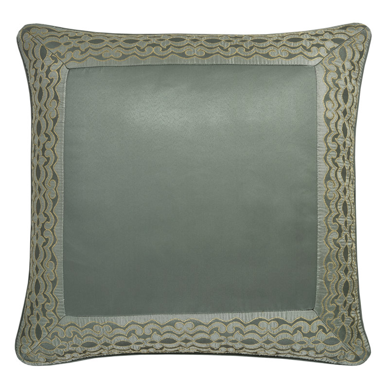 Jade Satin Euro Sham with Delicate Border Design