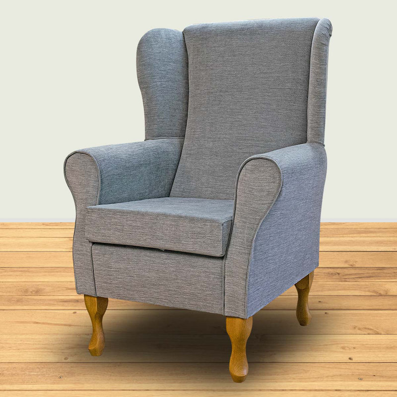 74cm Wide Tufted Wingback Chair, Grey