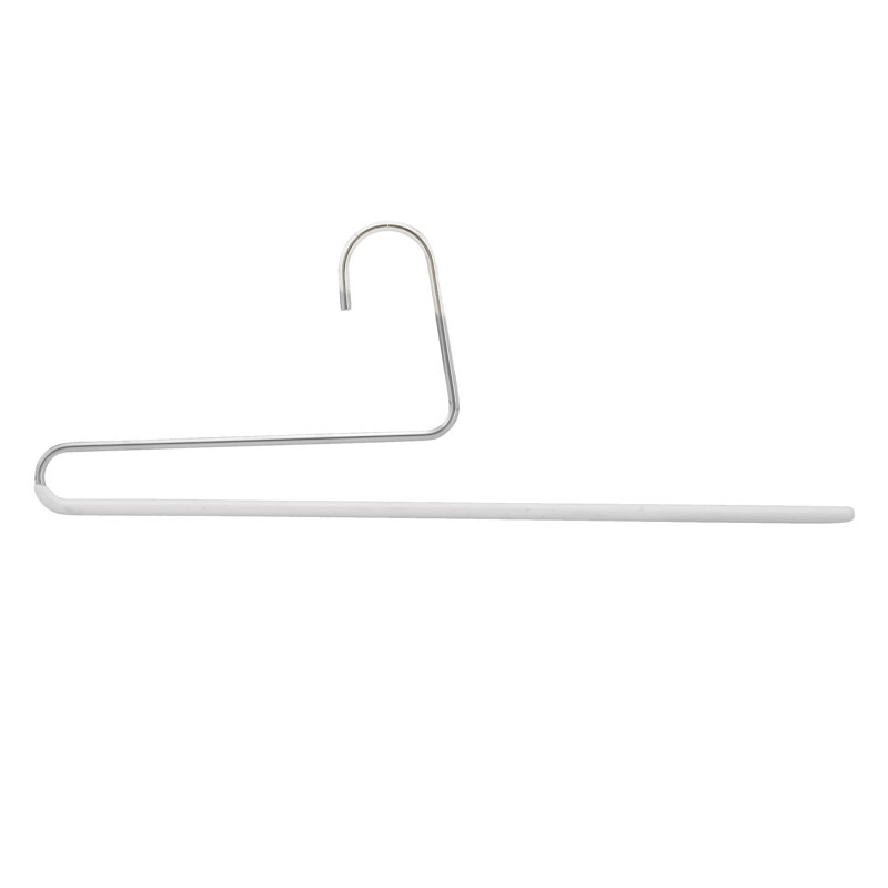 Cintre à double tringle antidérapant avec crochet inversé pour jupe / pantalons, Blanc
