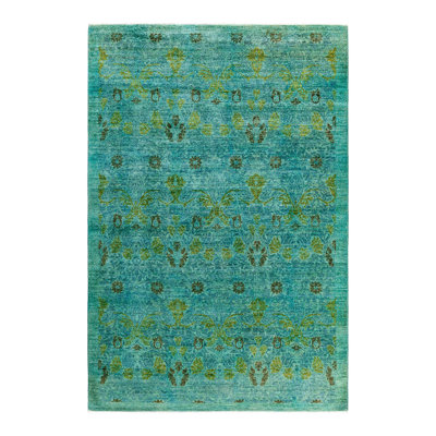 Overyed One-of-a-Kind Rectangle 6'2" X 9' Hand Knotted Area Rug