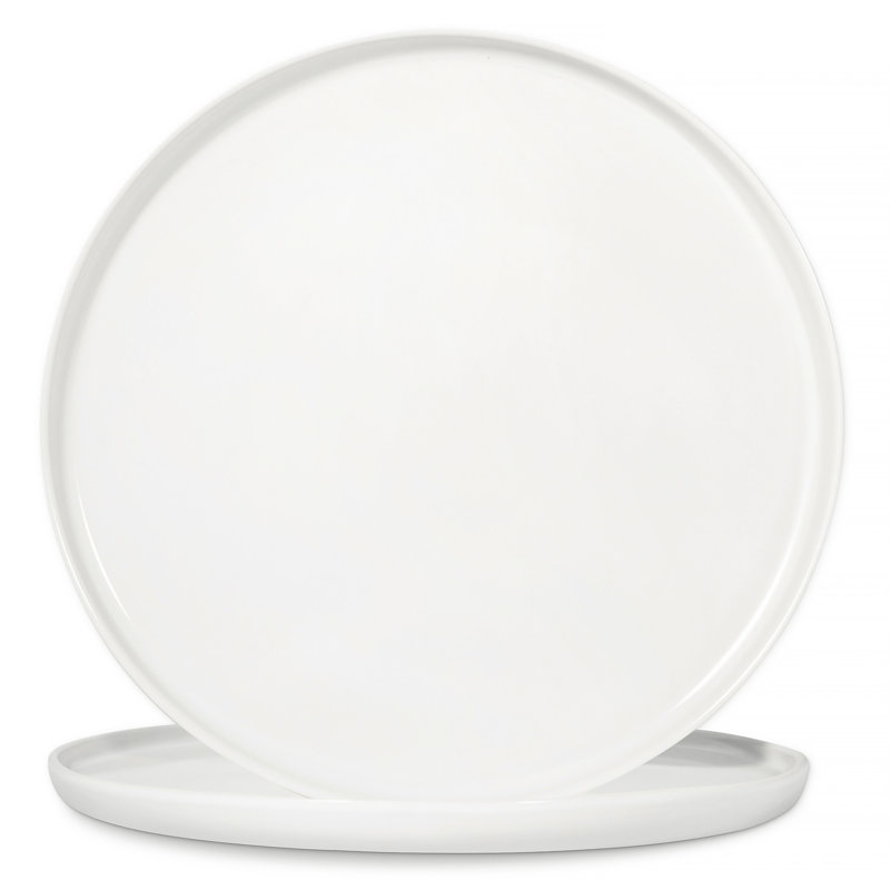 Latitude Run® Uno Bianco Presentation Plate 33cm, Set Of 2