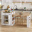 Armoire décorative, console d'îlot extensible avec tiroirs, armoire à deux portes et tablettes ouvertes-124437705