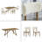 5Pc 70"W Rectangular Walnut Oak Geometric Cross Base Dining Set-182692214