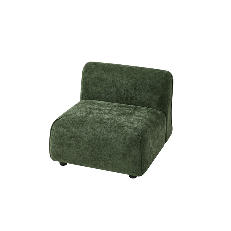 Chaise d'appoint confortable en polyester vert, design moderne pour la chambre à coucher et le salon