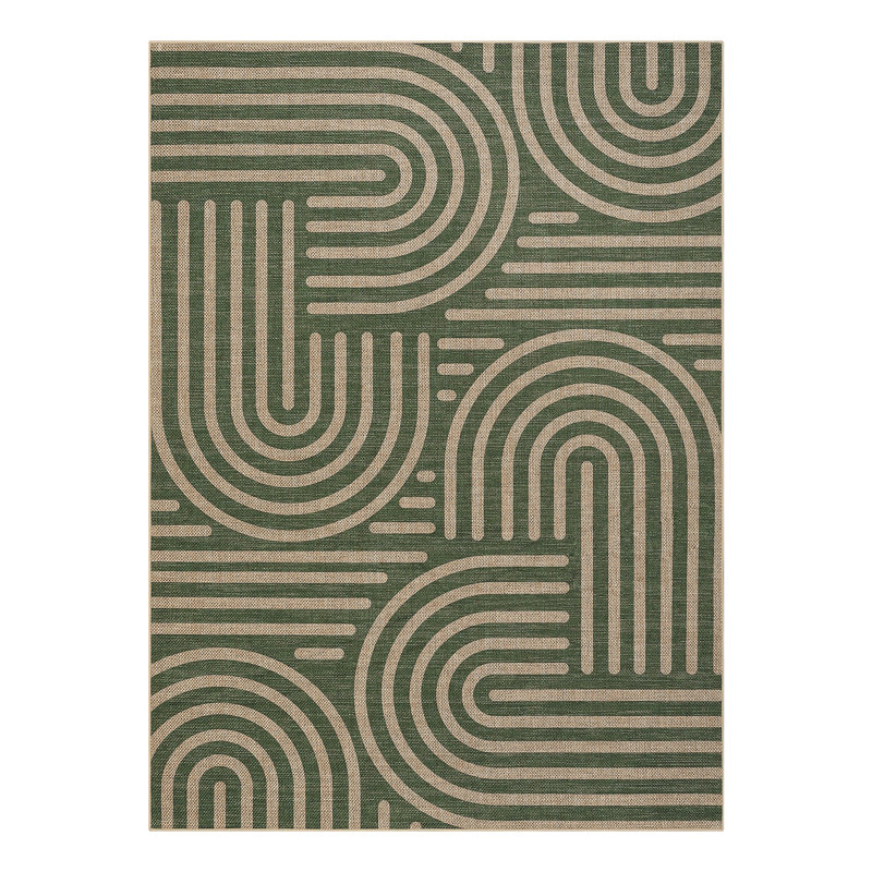 Large Striped Easy Jute Rug 10x13 Modern Geometric Floor Cover, Non-Slip Neutral Indoor Outdoor Living Room Carpet, Non-Shedding Accent Carpet