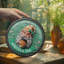 Panneau de vitrail rond Garden Gnome-138080783