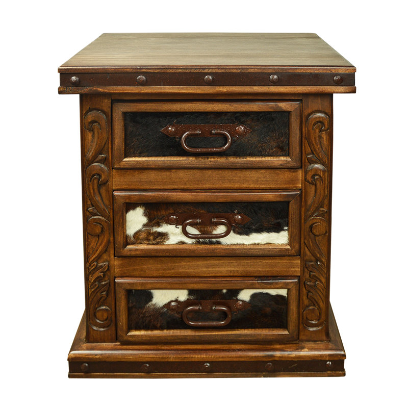 Table de chevet en cuir Cimarron
