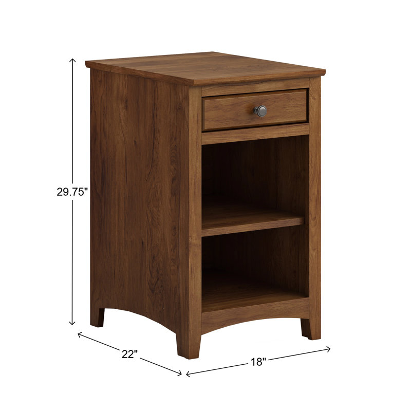 Rangement de bureau en bois massif Malani, Brun toscan