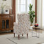 Fauteuil d'appoint de style moderne avec pieds en bois rétro, fauteuil d'appoint rembourré en tissu confortable, fauteuil d'appoint simple à motif floral