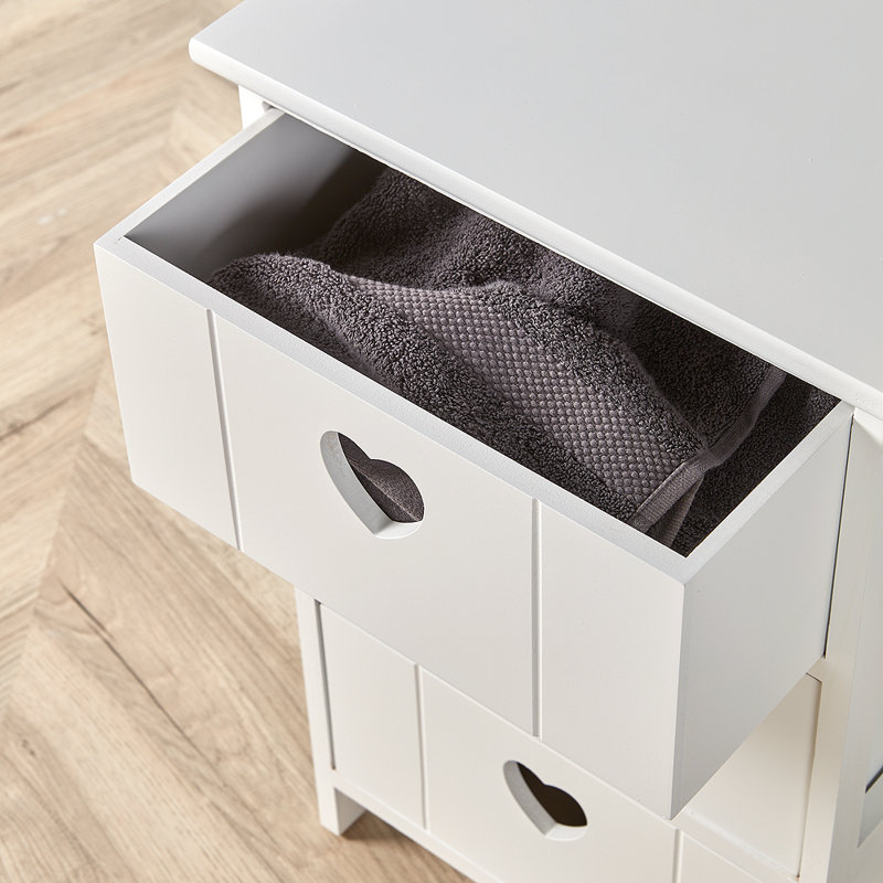 Briella 3 Drawer Bedside Table, White