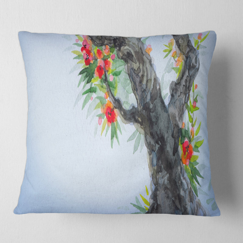 Housse et insert de coussin carré Blooming of a Old Tree I, 16" x 16"