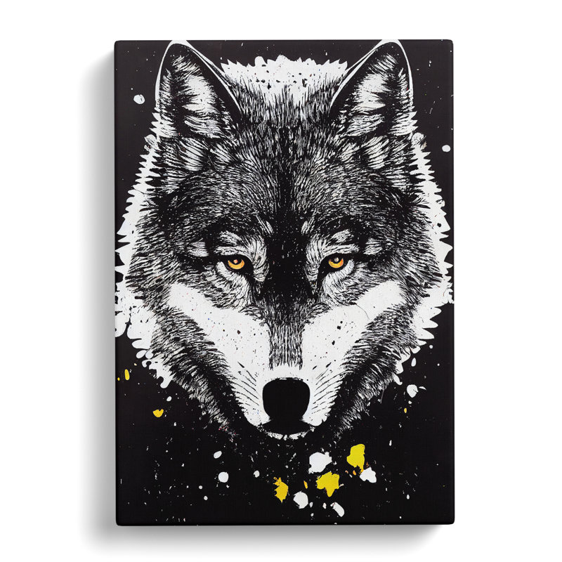 XC1022-2384X Graffiti Wolf No.3 - Wrapped Canvas Print, 60cm H x 40cm W x 3cm D