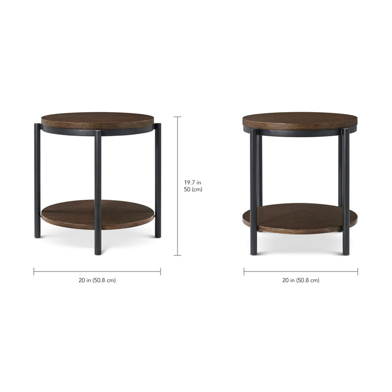 Lisbon End Table, Brown/Black