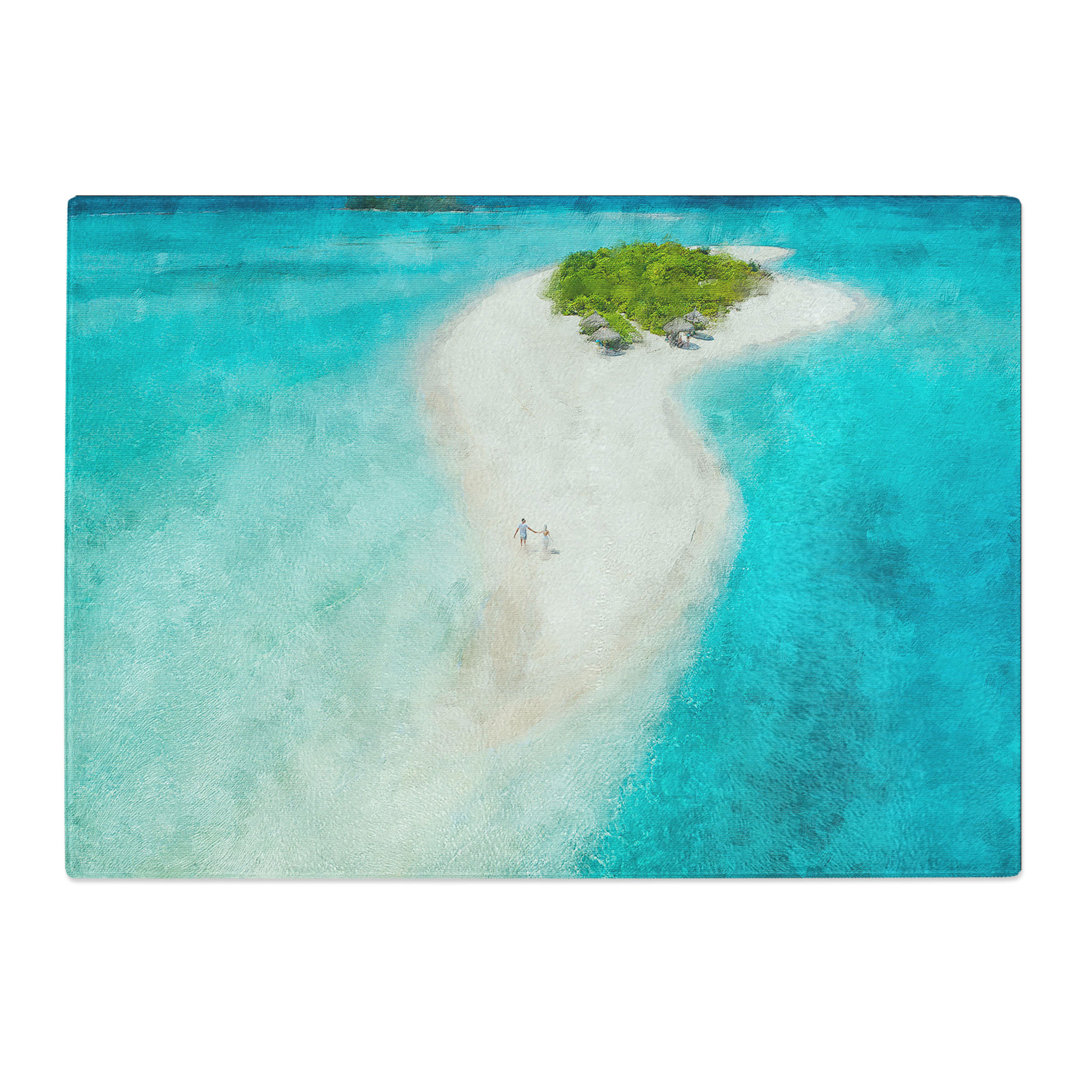Tempered Glass Alifu Alifu Atoll Beach Maldives Painting Chopping Board