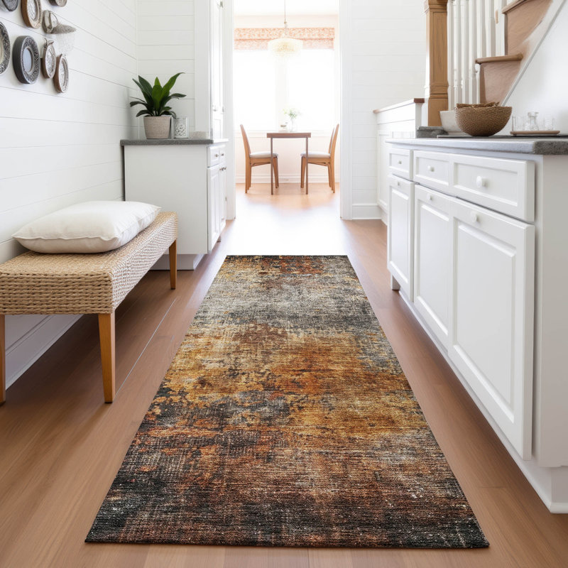 Premium Machine Washable Goulven AMF1210 Abstract Rug, Runner 2'3" x 7'6"