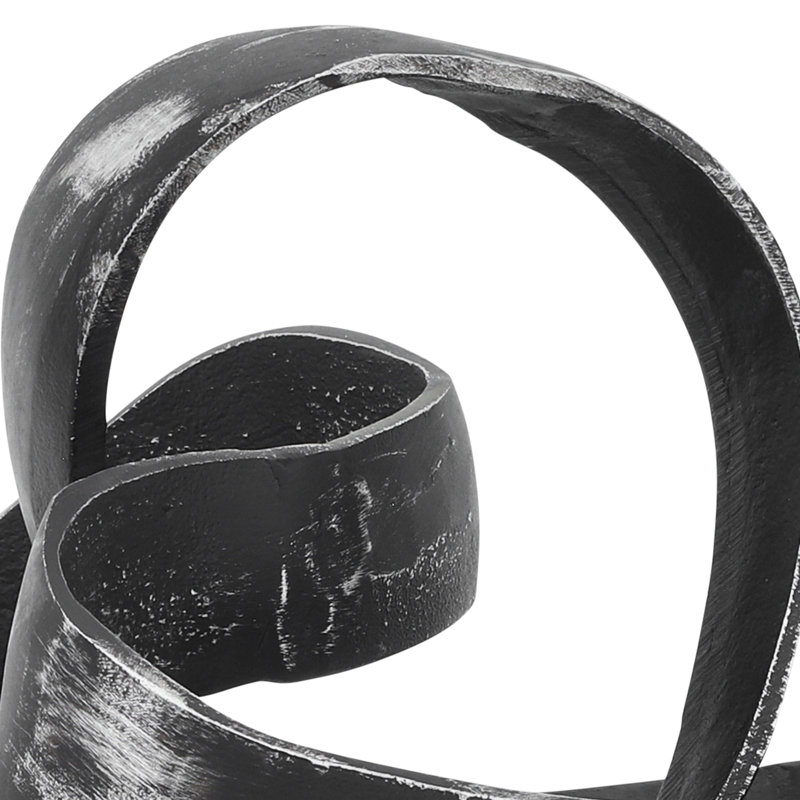 Pièce décorative décorative moderne en aluminium et métal - Noir, Noir, noir, noir, noir, H 8 po x l 8 po x P 7 po