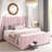 Upholstered Bed with Vertical Channel Tufted Headboard & 22" Footboard-1126335011-1126335015
