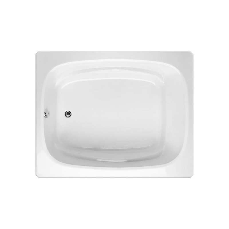 Designer Alexis 60" x 48" Soaking Acrylic Bathtub, White, Polished Chrome