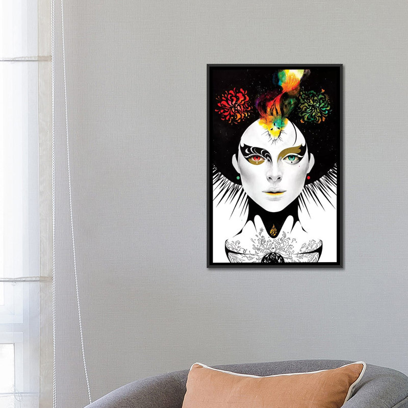 « étrange eyes », reproduction d’impression sur toile, H 26 po x l 18 po x P 1,5 po, Toile avec cadre noir, Pas de tapis