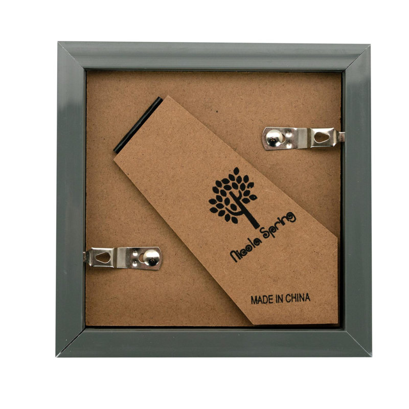 Nicola Spring - 3D Box Photo Frame - Mount, Grey/White, 12.5cm H x 12.5cm W x 3.5cm D