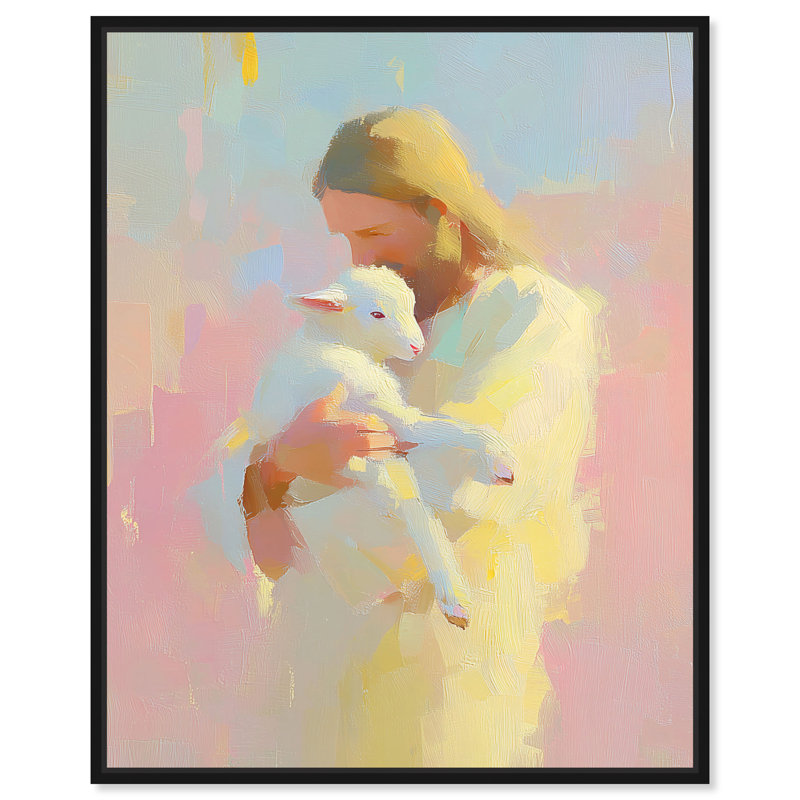 «Good Shepherd», reproduction d'art sur toile encadrée par Art Remedy, cadre noir, 24 x 30, H 25 po x l 31 po, Cadre noir