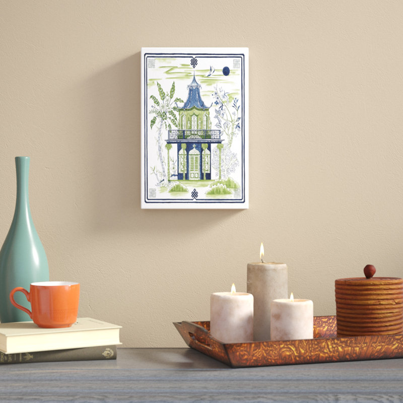 Pagoda Visit II by Melissa Wang - Painting Print, 30cm H x 20cm W, Wrapped Canvas