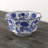 10” x 6.5” Decorative Porcelain Bowl with Blue and White Floral Patterns, Pleated Chinoiserie Accent Bowl for Tabletop, Sideboard, Mantel, or Shelf 