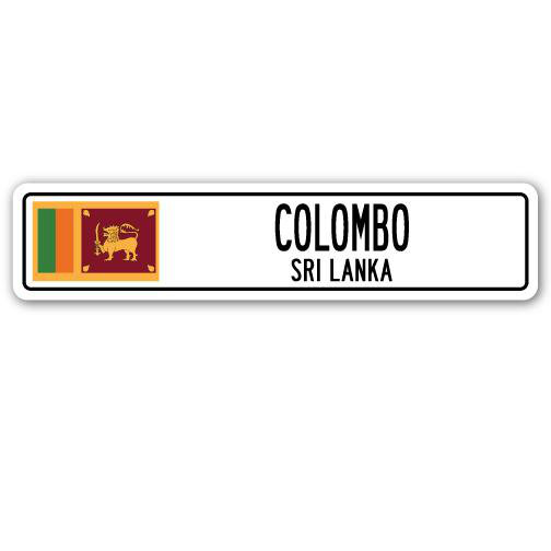 Alexander Colombo, panneau de signalisation en aluminium du drapeau du Sri lankais, H 4 po x l 18 po x P 1 po