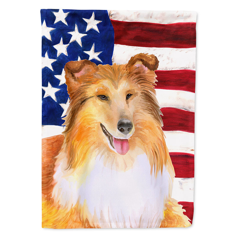 2 côtés en polyester de 2 côtés american drapeau de jardin, Berger des Shetland drapeau É.-U.
